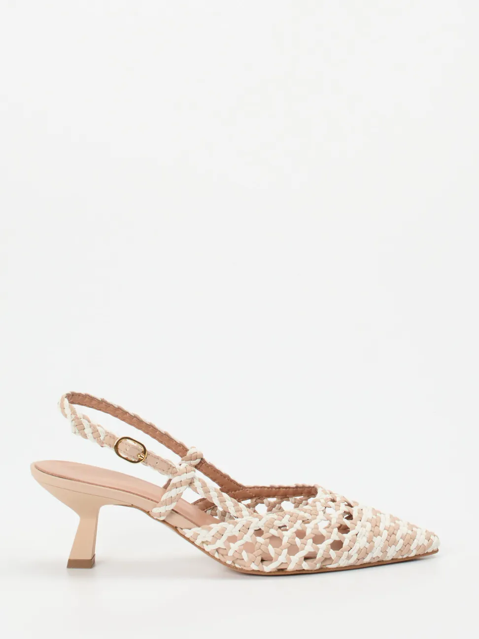 Konstantin Starke – Slingpumps aus Flechtleder beige