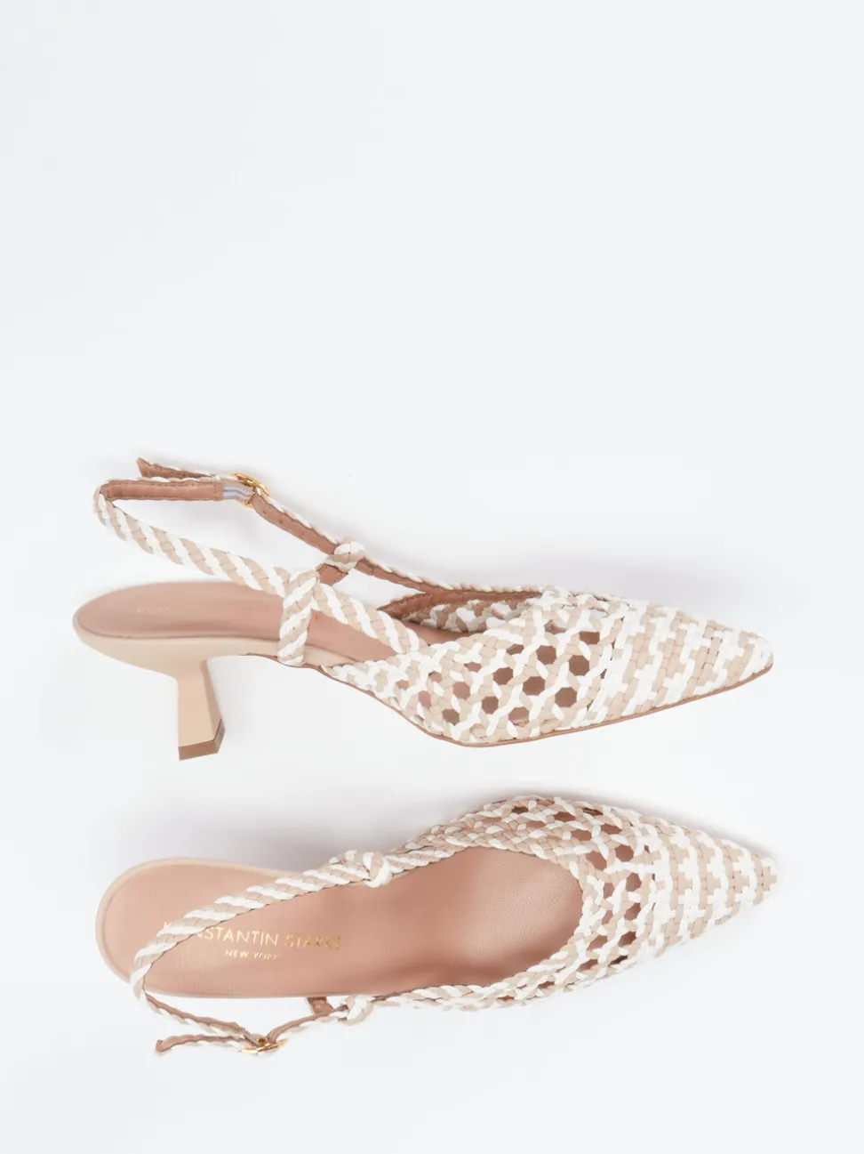 Konstantin Starke – Slingpumps aus Flechtleder beige