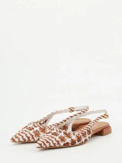Konstantin Starke – Slingpumps aus Flechtleder rostbraun
