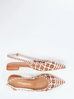 Konstantin Starke – Slingpumps aus Flechtleder rostbraun
