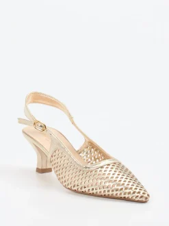 Konstantin Starke – Slingpumps aus Metallicleder gold