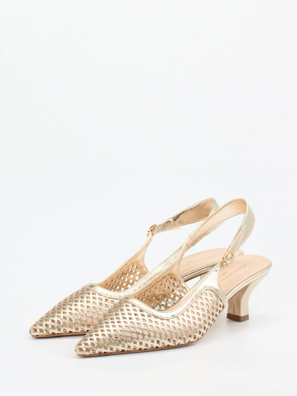 Konstantin Starke – Slingpumps aus Metallicleder gold