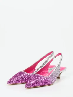 Konstantin Starke – Slingpumps aus Metallicleder Pink