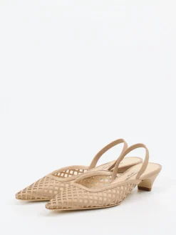 Konstantin Starke – Slingpumps aus Lammleder beige Mesh