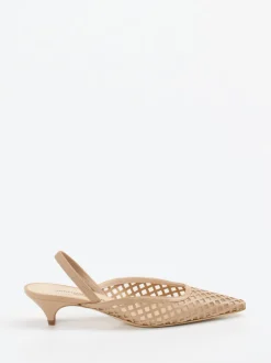 Konstantin Starke – Slingpumps aus Lammleder beige Mesh