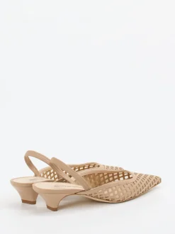 Konstantin Starke – Slingpumps aus Lammleder beige Mesh