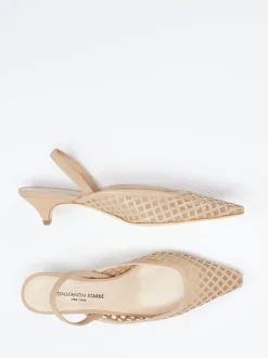Konstantin Starke – Slingpumps aus Lammleder beige Mesh