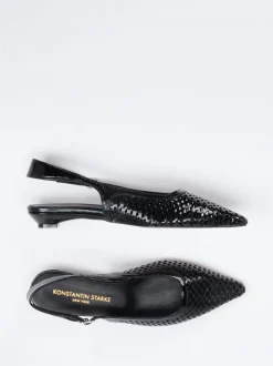 Konstantin Starke – Slingpumps aus Lackleder Schwarz