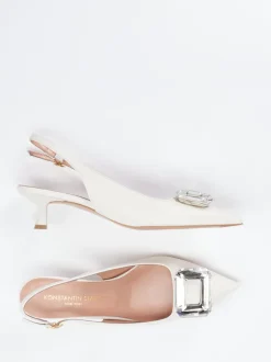 Konstantin Starke – Slingpumps aus Lammleder cremeweiß
