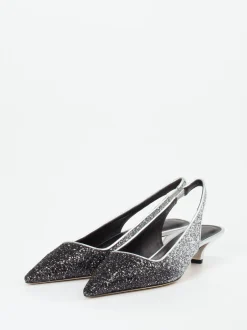 Konstantin Starke – Slingpumps aus Metallicleder Schwarz