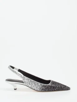 Konstantin Starke – Slingpumps aus Metallicleder Schwarz