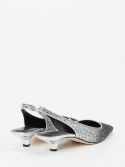 Konstantin Starke – Slingpumps aus Metallicleder Schwarz