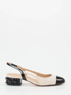 Konstantin Starke – Slingpumps aus Tweed und Lackleder Beige