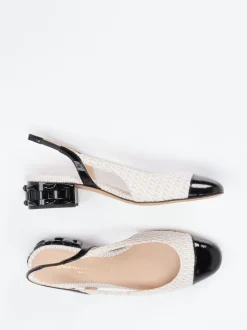 Konstantin Starke – Slingpumps aus Tweed und Lackleder Beige