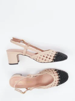 Konstantin Starke – Slingpumps aus Flechtleder beige