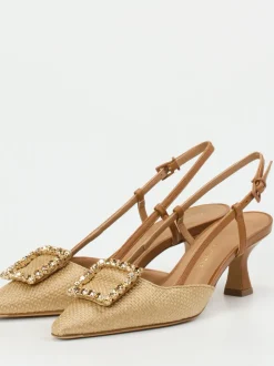 Konstantin Starke – Slingpumps aus Flechtleder Beige