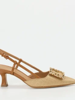 Konstantin Starke – Slingpumps aus Flechtleder Beige