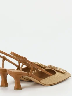 Konstantin Starke – Slingpumps aus Flechtleder Beige