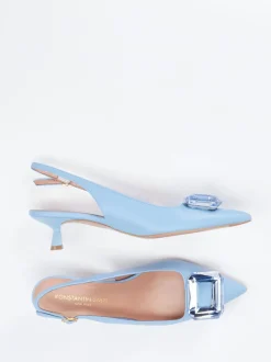 Konstantin Starke – Slingpumps aus Lammleder Himmelblau