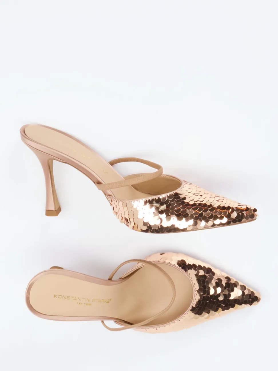 Konstantin Starke – Slingpumps aus Metallic mit Pailletten