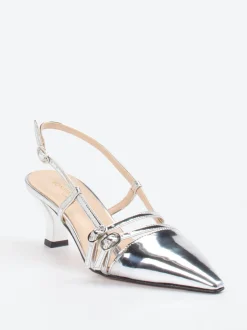 Konstantin Starke – Slingpumps aus Metallicleder silber