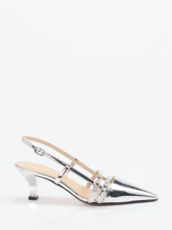 Konstantin Starke – Slingpumps aus Metallicleder silber