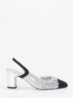 Konstantin Starke – Slingpumps aus Metallicleder Silber