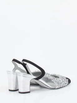 Konstantin Starke – Slingpumps aus Metallicleder Silber