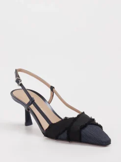 Konstantin Starke – Slingpumps aus Textil Dunkelblau