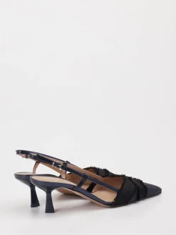 Konstantin Starke – Slingpumps aus Textil Dunkelblau