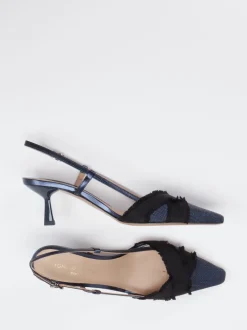 Konstantin Starke – Slingpumps aus Textil Dunkelblau