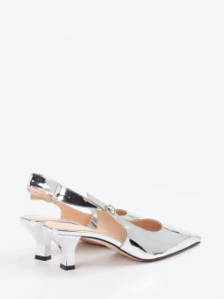 Konstantin Starke – Slingpumps aus Metallicleder silber