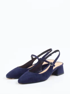 Konstantin Starke – Slingpumps aus Veloursleder Dunkelblau