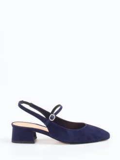 Konstantin Starke – Slingpumps aus Veloursleder Dunkelblau