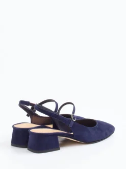 Konstantin Starke – Slingpumps aus Veloursleder Dunkelblau