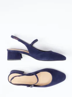 Konstantin Starke – Slingpumps aus Veloursleder Dunkelblau