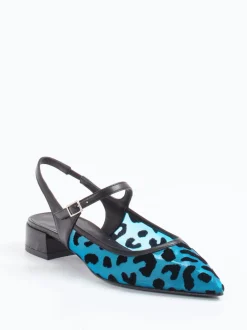 Konstantin Starke – Slingpumps aus Netz in Türkisblau