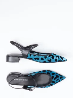 Konstantin Starke – Slingpumps aus Netz in Türkisblau