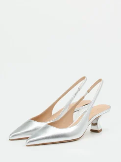Konstantin Starke – Slingpumps aus Metallicleder silber