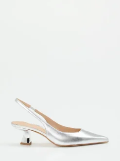 Konstantin Starke – Slingpumps aus Metallicleder silber