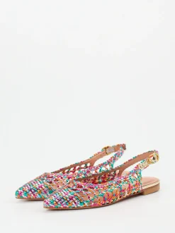 Konstantin Starke – Slingpumps aus Flechtleder Multicolor