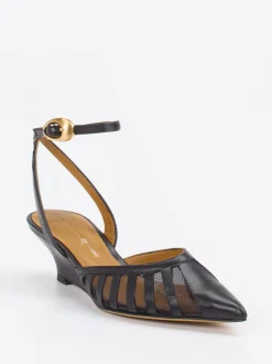 Konstantin Starke – Slingpumps aus Lammnappa und Mesh Schwarz