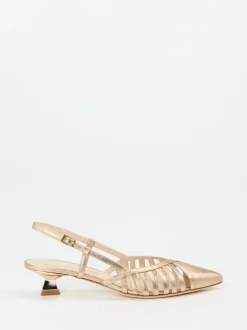 Konstantin Starke – Slingpumps aus Metallicleder gold