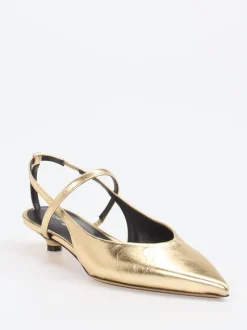 Konstantin Starke – Slingpumps aus Metallicleder Gold