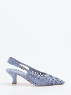 Konstantin Starke – Slingpumps aus Veloursleder Pastellblau