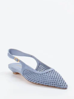 Konstantin Starke – Slingpumps aus Veloursleder Pastellblau