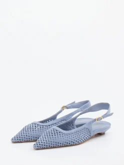 Konstantin Starke – Slingpumps aus Veloursleder Pastellblau