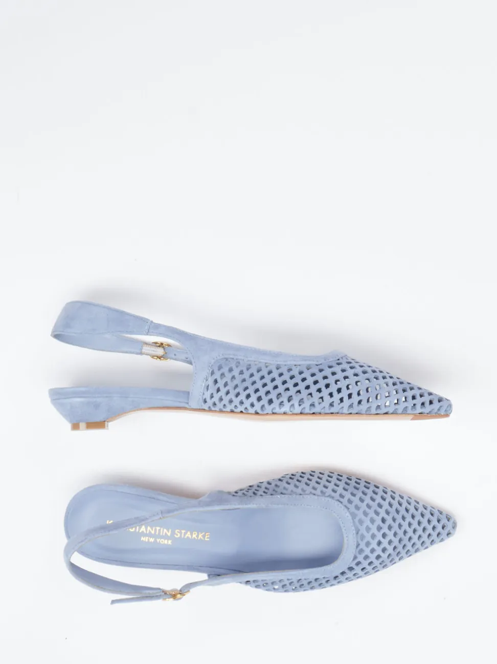 Konstantin Starke – Slingpumps aus Veloursleder Pastellblau