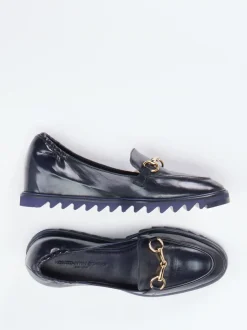Konstantin Starke – Slipper aus Lammleder in Tiefblau