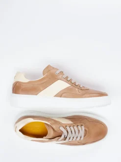Konstantin Starke – Sneaker aus Kalbleder cognacfarben